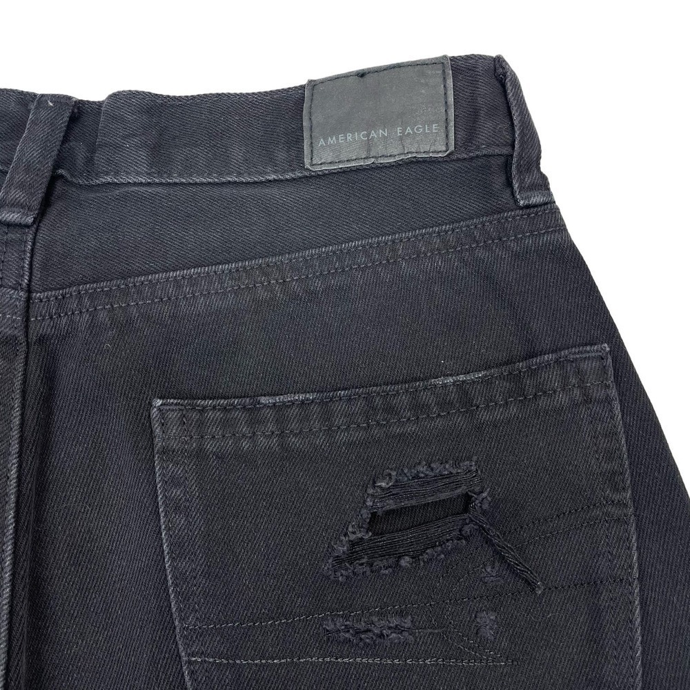 NWT AMERICAN EAGLE Relaxed High Rise Mom Jean Sz 00 Destroyed Distressing - Picture 7 of 7